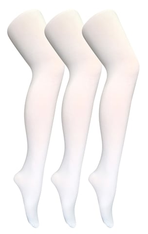 3 paar dames gekleurde ondoorzichtige 80 denier panty's - Wit