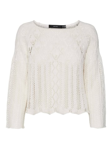 VERO MODA trui VMGINGER met biologisch katoen crème
