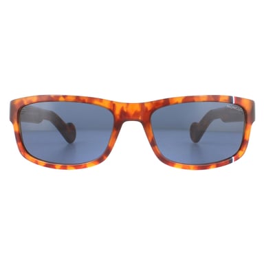 Moncler Rectangle Mens Havana Blue Sunglasses