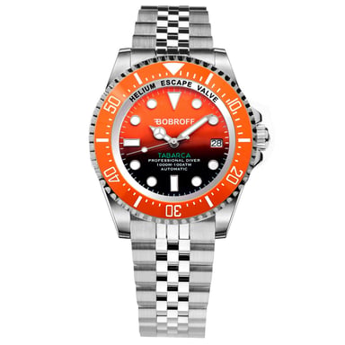 Bobroff Mens Watch Automatic silver orange