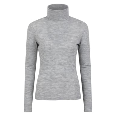 Mountain Warehouse Womens/Ladies Merino Wool Roll Neck Base Layer Top (Light Grey)