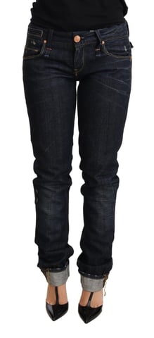 Acht Dark Blue Cotton Slim Fit Jeans