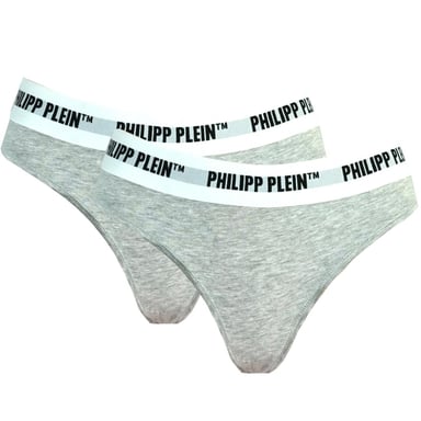 Philipp Plein Grey Thong Two Pack