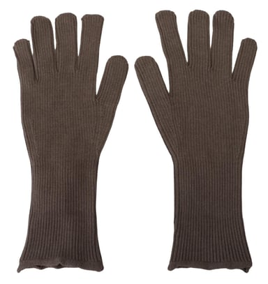 Gray Cashmere Knitted Winter Gloves