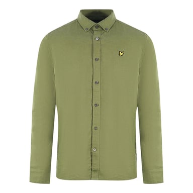 Lyle & Scott Slim Fit Green Long Sleeved Oxford Shirt