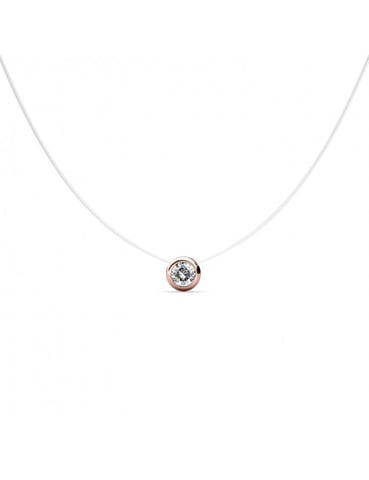 Moon Necklace - Rose Gold and Crystal