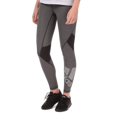 Women's adidas Alphaskin Badge Of Sport Leggings in Black Marl