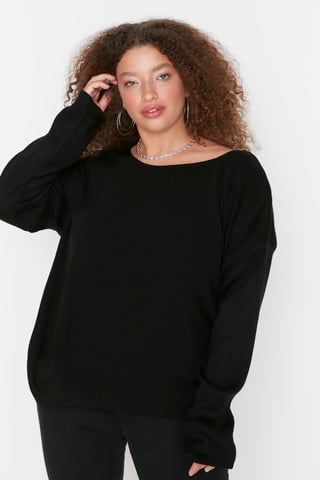 Trendyol Dam Skift Rakt Plus Size Tröja