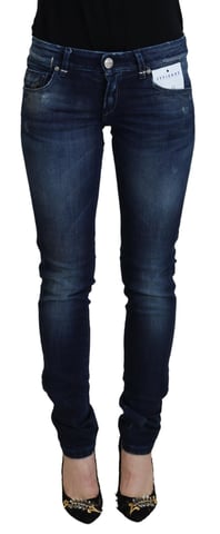 Acht Blue Cotton Low Waist Slim Fit Women Casual Denim Women's Jeans