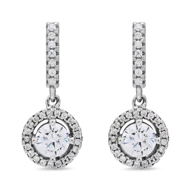 Luxenter gusu-örhängen i 925 sterlingsilver och blank rodiumpläterad zirkoniafinish