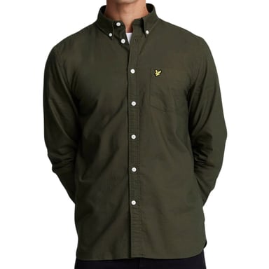 Lyle & Scott Mörkgrön långärmad fläckig skjorta
