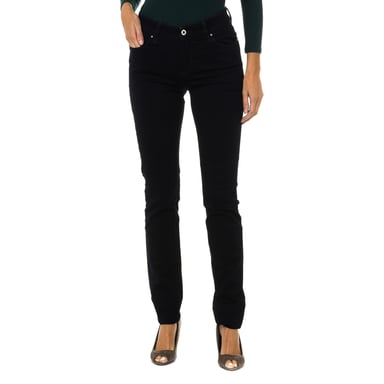 Long slim fit stretch fabric pants 6X5J18-5DZCZ woman