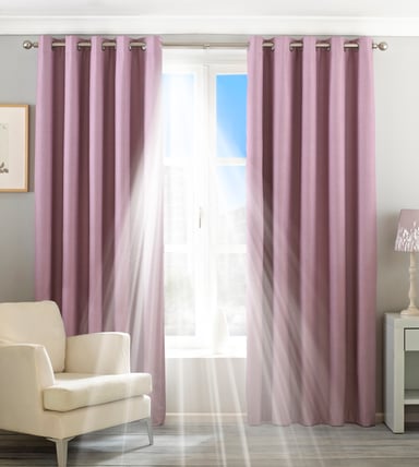 Twilight Zwarte Outdoorgordijnen met Oogjes in Mauve