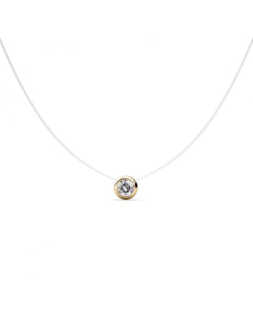 Moon Necklace - Gold and Crystal