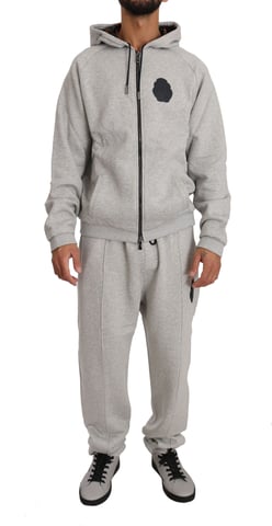 Billionaire Italian Couture Men's Gray Cotton Sweater Pants Tracksuit  Set