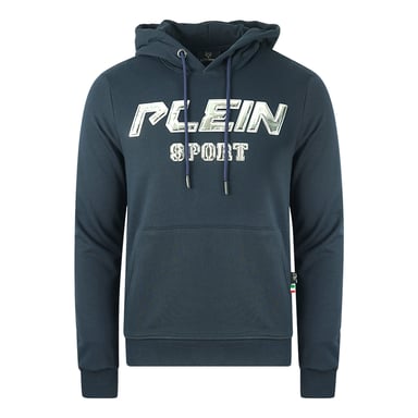 Philipp Plein Sport Silver Logo Navy Hoodie
