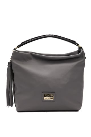 Pompei Donatella Women's Gray Leather Shoulder Bag