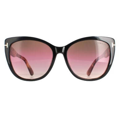 Tom Ford Cat Eye Womens Black and Havana Brown Pink Gradient FT0937 Nora Sunglasses