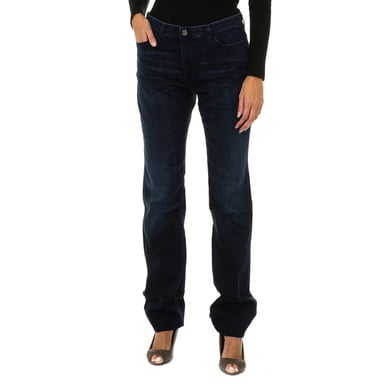 Long worn effect denim pants 6X5J85-5D0RZ woman