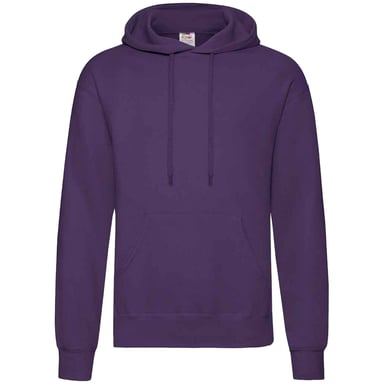 Fruit Of The Loom Unisex Adults Classic Hooded Sweatshirt (Purple)
