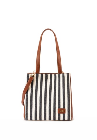 Striped Tote Bag - Navy Blue