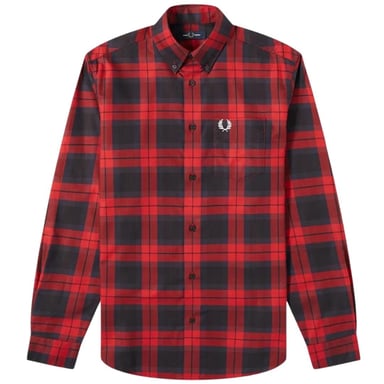 Fred Perry M9537 842 Oxford Bold Tartan Red Casual Shirt