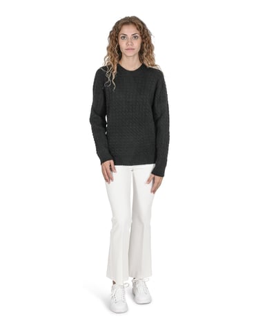 Crown Of Edinburgh Cashmere Damessweater Met Ronde Hals Coe 0013 Zwart