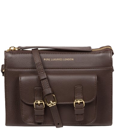 'Monica' Hot Fudge Nappa Leather Cross Body Bag