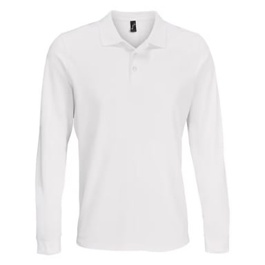 SOLS Unisex Adult Polycotton Long-Sleeved Polo Shirt (White)