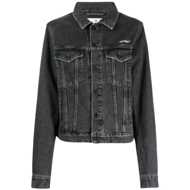 Off-White Diag Design Regular Fit - Mörkgrå denimjacka