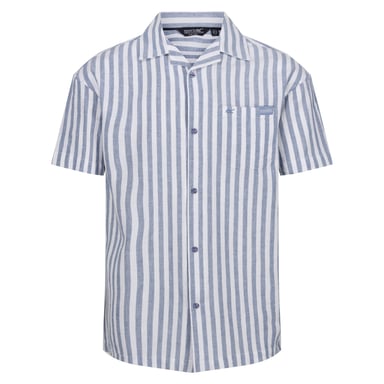 Regatta Mens Shorebay II Stripe Short-Sleeved Shirt (Coronet Blue/White)
