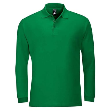 SOLS Unisex Adult Winter II Long-Sleeved Polo Shirt (Kelly Green)