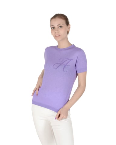 Crown Of Edinburgh Kasjmier Korte Mouw Art 003 Lilac Letter A