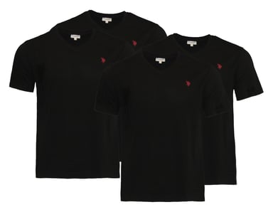 U.S. Polo Assn. 4 PACK V-neck - T-shirt basic in Black