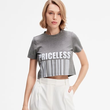 Typo print Crop t-shirt
