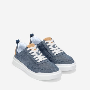 Cole Haan GrandPro Rally Canvas 100% Katoen Damestrainers Chambray/Suede/Optic White