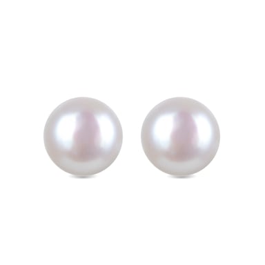 Luxenter basic earrings made of 925 sterling silver and white pearl with rhodium plated finish