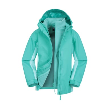 Mountain Warehouse Childrens/Kids Lightning 3 in 1 Waterproof Jacket (Light Teal)
