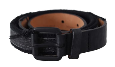 Ermanno Scervino Women's Black Leather Logo Buckle Waist