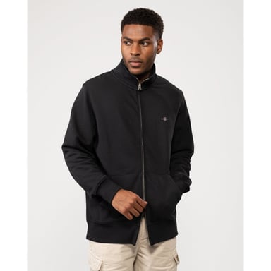 GANT Mens Regular Fit Shield Logo Full Zip Sweatshirt