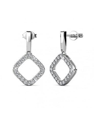 Irina Earrings - Silver and Crystal