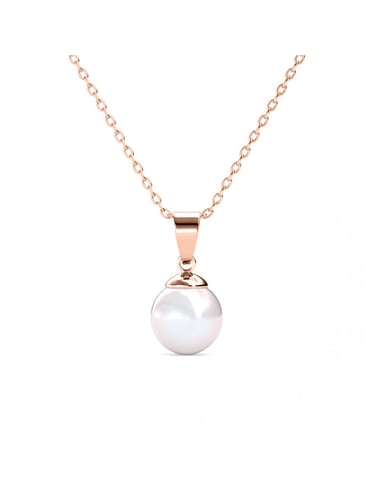 Full Moon Pearl Pendants - Rose Gold and Crystal