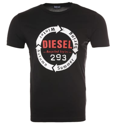 Herrmodell Diesel T-Diego C1 Graphic Logo T-Shirt i Svart