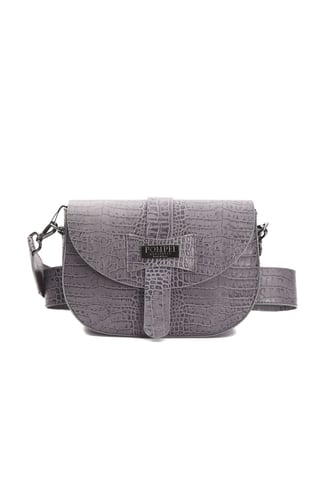 Pompei Donatella Women's Gray Leather Crossbody Bag
