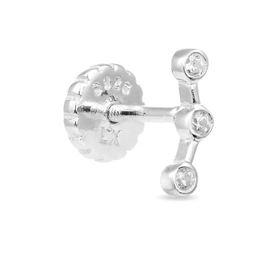 Luxenter qant earrings in 925 sterling silver and shiny rhodium-plated cubic zirconia