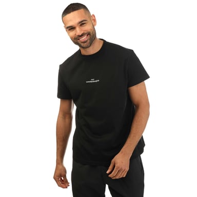 Men's Maison Margiela Embroidered Text Logo T-Shirt in Black