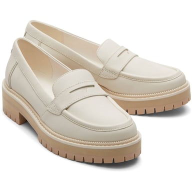 TOMS Cara Leather Vrouwen Licht Zand Loafers