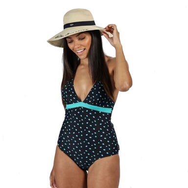 Regatta Womens/Ladies Flavia Polka Dot One Piece Swimsuit (Navy)