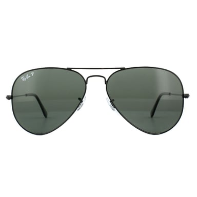 Ray-Ban Sunglasses Aviator 3025 Black Green Polarized 002/58 62mm