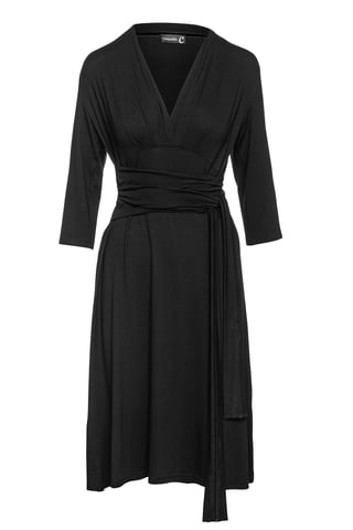 Zwarte Empire Line-jurk met riem